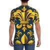 Stylish Athletic Sports Jersey Fleur-De-Lis-Gold-Blue Men's Rugby Jersey Small view 4