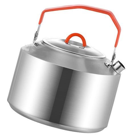 BAIZHONGJIE Portable Outdoor Camping Travel Water Kettle Tea Kettle,Stainless Steel Heating Water Container Tea Pots Suitable for All Stovetops,1.5L