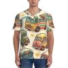 Stylish Athletic Sports Jersey Pastel-Cartoon-Bus Men's Rugby Jersey Small Black view 3