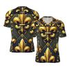 Stylish Athletic Sports Jersey Fleur-De-Lis-Gold Men's Rugby Jersey Large view 1