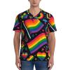 Stylish Athletic Sports Jersey LGBT-Gay-Pride-Rainbow Men's Rugby Jersey Large view 4