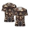 Stylish Athletic Sports Jersey Fleur-De-Lis-Brown Men's Rugby Jersey Xx-Large