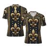 Stylish Athletic Sports Jersey Gold-Fleur-De-Lis-Pattern Men's Rugby Jersey Small view 1