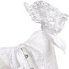 ADELCE Women's Fashion Ruched Sleeves Bridal Overbust Steel Boned Waist Cinching Corset Bustier White 2XL view 3