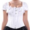 ADELCE Women's Fashion Ruched Sleeves Bridal Overbust Steel Boned Waist Cinching Corset Bustier White 2XL view 4