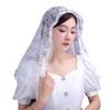 Uitndvyte Veil Mantilla Veils Latin Mass Flower Embroidered Covering Church Veil For Head Lace Scarf For Confirmation Baptism for Mass Wedding Bridesmaids, White view 1