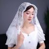 Uitndvyte Veil Mantilla Veils Latin Mass Flower Embroidered Covering Church Veil For Head Lace Scarf For Confirmation Baptism for Mass Wedding Bridesmaids, White view 2