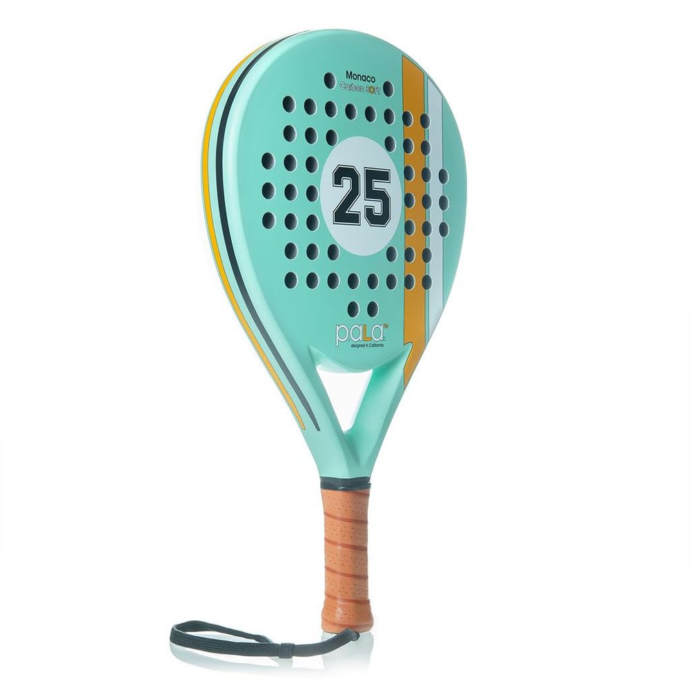 P.ala Monaco 355g Control Carbon Mint Padel Racket  Medium Balance Design, 100% Carbon Fiber Frame, EVA Memory Core, 3D Precision Texture, Racing-Inspired, Designed in California 2025