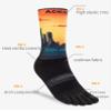 AONIJIE Hiking Toe Socks with Thickened Terry Moisture Wicking Five Finger Running Mid-Calf Socks for Men Women (US, Alpha, Small, Regular, Regular, Snow Mountain + Desert) view 2