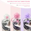 Compatible with Stanley Cup Accessories, Letter Charm and 3Pcs Silicone Straw Cover, 0.4" 10MM Straw Toppers for Stanley 30 40 oz Tumbler, Pink Initial Letter Charm with Butterfly and Tassel (L) view 2