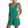KICILVS Summer Short Rompers for Women 2025 Sleeveless Tie Knot Strap Jumpsuit Casual Loose Bib Overalls with Pockets view 1