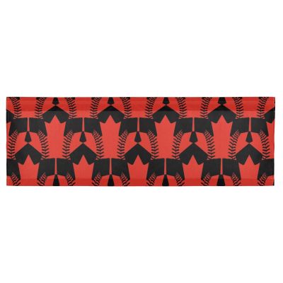 Augenstern 54x18 Inch Window Short Curtain Canada-Maple-Leaf-Baseball Half-Panel Curtain Window Covering Kitchen Valance