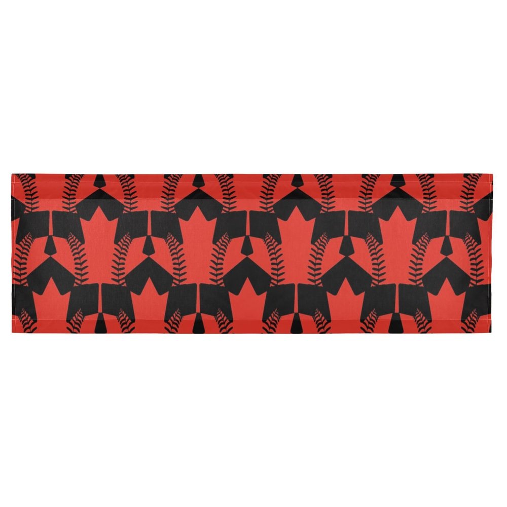 Augenstern 54x18 Inch Window Short Curtain Canada-Maple-Leaf-Baseball Half-Panel Curtain Window Covering Kitchen Valance