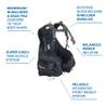 SCUBAPRO Hydros X Women's Scuba Diving BCD, Front-Adjustable with Balanced Power Inflator (BPI), Medium, Includes Turquoise Color Kit view 3