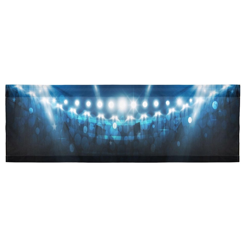 Augenstern 54x18 Inch Window Short Curtain American-Football-Arena-Field Half-Panel Curtain Window Covering Kitchen Valance