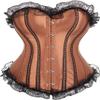 ADELCE Lace Up Corsets Tops for Women Floral Overbust Corset Top Bustier Shapewear Lingeire Plus Size Bodysuit Brown 4XL view 1