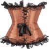 ADELCE Lace Up Corsets Tops for Women Floral Overbust Corset Top Bustier Shapewear Lingeire Plus Size Bodysuit Brown 4XL view 2