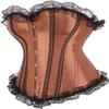 ADELCE Lace Up Corsets Tops for Women Floral Overbust Corset Top Bustier Shapewear Lingeire Plus Size Bodysuit Brown 4XL view 3