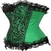 ADELCE Lace Up Corsets Tops for Women Floral Overbust Corset Top Bustier Shapewear Lingeire Plus Size Bodysuit Green 6XL view 3