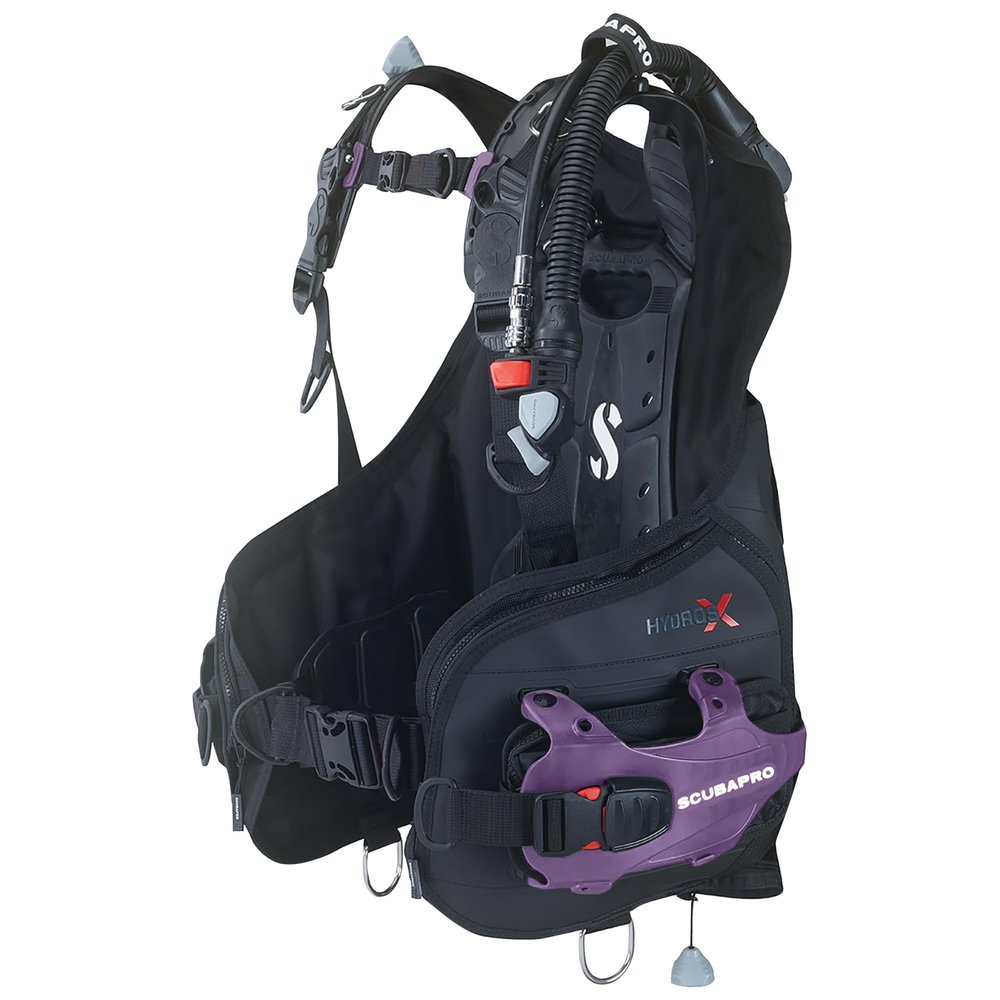 SCUBAPRO Hydros X Men's Scuba Diving BCD, Front-Adjustable with Balanced Power Inflator (BPI), Small, Includes Purple Color Kit