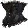 ADELCE Lace Up Corsets Tops for Women Floral Overbust Corset Top Bustier Shapewear Lingeire Plus Size Bodysuit Black L view 2