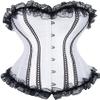 ADELCE Lace Up Corsets Tops for Women Floral Overbust Corset Top Bustier Shapewear Lingeire Plus Size Bodysuit White M view 1