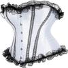 ADELCE Lace Up Corsets Tops for Women Floral Overbust Corset Top Bustier Shapewear Lingeire Plus Size Bodysuit White M view 3