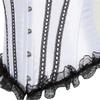 ADELCE Lace Up Corsets Tops for Women Floral Overbust Corset Top Bustier Shapewear Lingeire Plus Size Bodysuit White M view 4