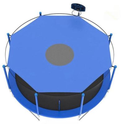 Trampoline Shade Cover, Trampoline Tent Cover, Trampoline Top Accessories, Round Waterproof and Sun-Protection Trampoline Sunshade Cover, 6ft,8ft,10ft,12ft,14ft,16ft, Easy to Install (14FT-8 Poles)