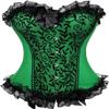 ADELCE Lace Up Corsets Tops for Women Floral Overbust Corset Top Bustier Shapewear Lingeire Plus Size Bodysuit Green L view 1