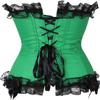ADELCE Lace Up Corsets Tops for Women Floral Overbust Corset Top Bustier Shapewear Lingeire Plus Size Bodysuit Green L view 2