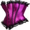 ADELCE Lace Up Corsets Tops for Women Floral Overbust Corset Top Bustier Shapewear Lingeire Plus Size Bodysuit Purple S view 3