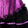 ADELCE Lace Up Corsets Tops for Women Floral Overbust Corset Top Bustier Shapewear Lingeire Plus Size Bodysuit Purple S view 4