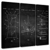 ElephantStock Exercise Mat Patent Prints Sports Canvas - 3 Panel Decor - Decorations for Boys - Sports Patent Wall Art and Office Decor - 23" X 14" view 1