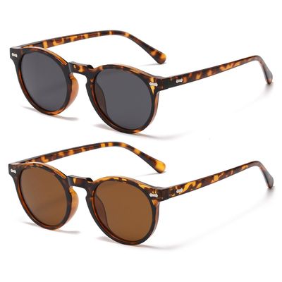 JOVAKIT Vintage Kids Polarized Sunglasses for Girls Boys Age 2-9, Round Sun Glasses for Children UV400 Protection (Tortoise/Grey+Tortoise/Brown)