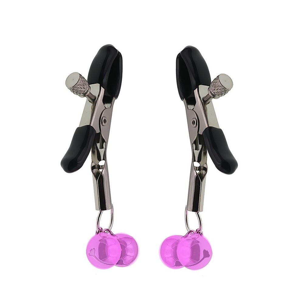 Acekiily Stainless Steel Body Ring with Bells - Non-Piercing Body Clamps Clip - Adjustable - Gift (Pink)