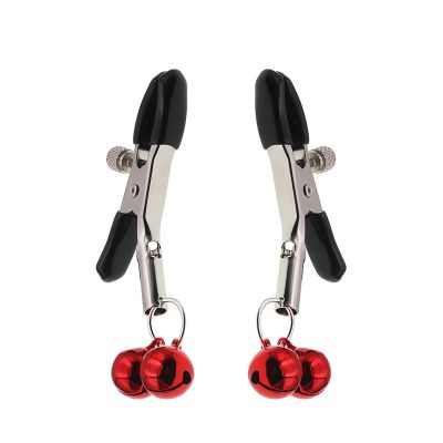 Acekiily Stainless Steel Body Clamp for Women with Bells - Non-Piercing Body Jewelry Gift (Red)