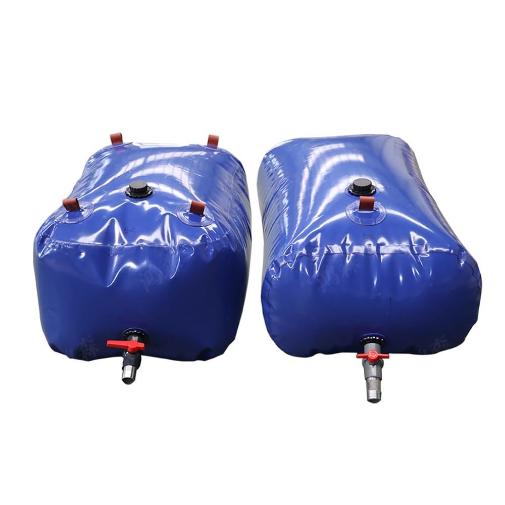 Pool Above Ground, Water Storage Bladder 2pcs Emergency Water Storage Tank, Large Capacity Water Containers with Valves, for Outdoor/Survival/RV/Garde(300L/1x0.75x0.4cm)