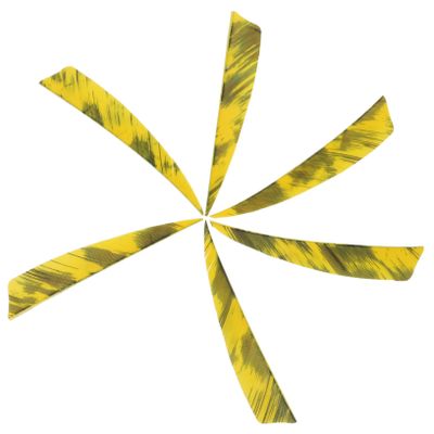 HONMEET 6pcs Lightweight Arrow Fletchings for Archery Practice Durable Plume Vanes Yellow Camouflage for Traditional and Compound Bows