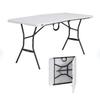 6-Foot Fold-in-Half Plastic Table offers convenience and durability for all your light commercial needs. Perfect for any event - White Granite (4 PACK) view 1