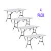 6-Foot Fold-in-Half Plastic Table offers convenience and durability for all your light commercial needs. Perfect for any event - White Granite (4 PACK) view 3