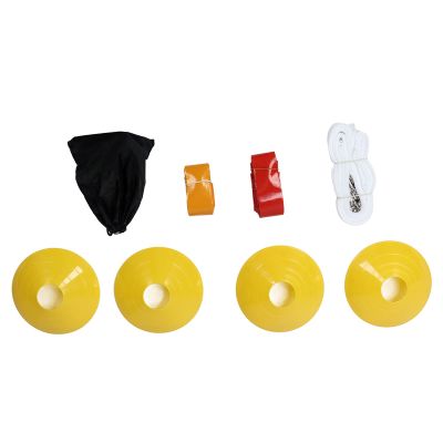 Flag Football Set with 4 Training Cones Belts Easy Tear PVC Flags in Red Yellow for Youth Adult Flag Football Games Practice and Drills