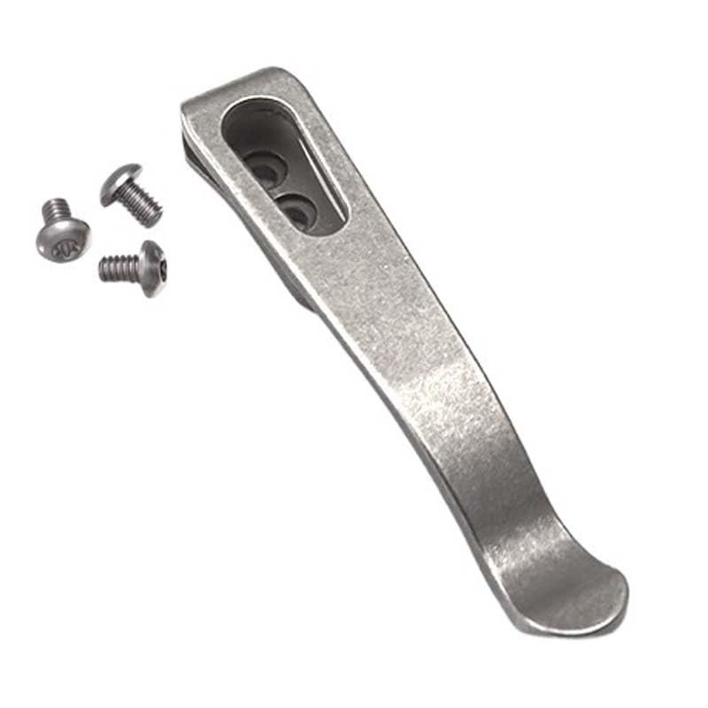 Echeson 1PC Deep Carry Pocket Clip Fits for Rick Hinderer XM18, CNC Titanium Back Clip with 3PCS Titanium T6 Torx Screws(Silver)