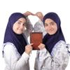 MuLanLegend Princess Nur Lace Cotton Hijab Handmade | Girls Kids Instant Slip-on Scarf (Navy Blue) view 1