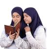 MuLanLegend Princess Nur Lace Cotton Hijab Handmade | Girls Kids Instant Slip-on Scarf (Navy Blue) view 2