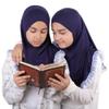 MuLanLegend Princess Nur Lace Cotton Hijab Handmade | Girls Kids Instant Slip-on Scarf (Navy Blue) view 3