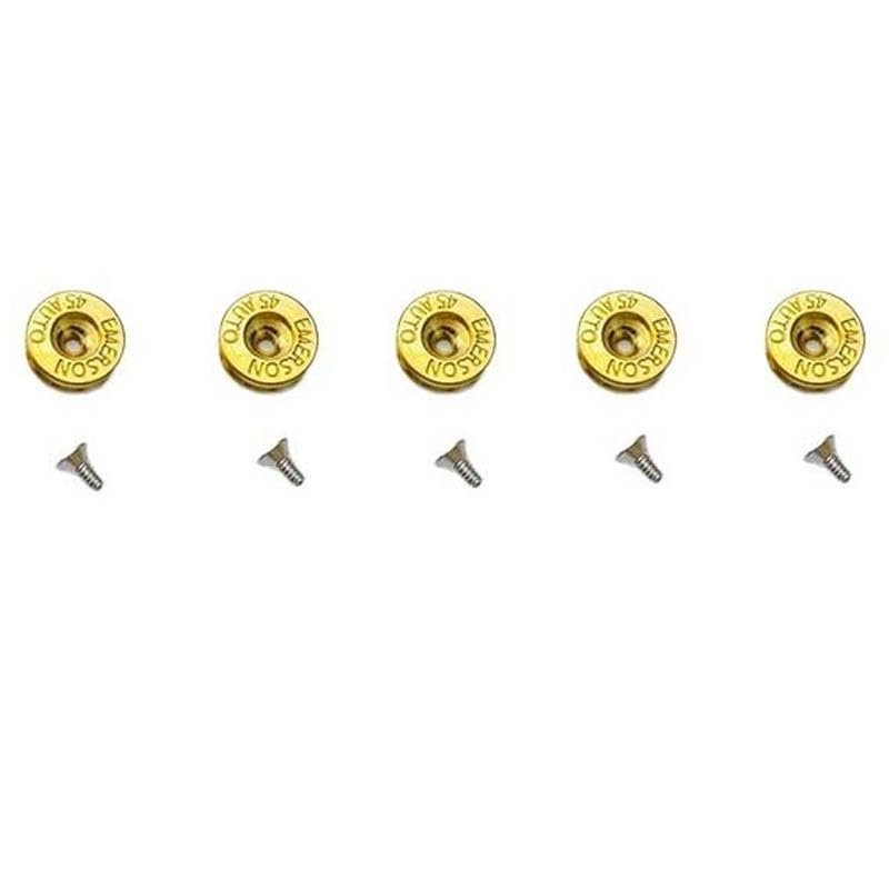 5 Sets Brass Thumb Stud Fits for Emerson CQC7 and Commander, CNC Push Nail with 5 Pieces UN 2-56 Thread Steel Screw