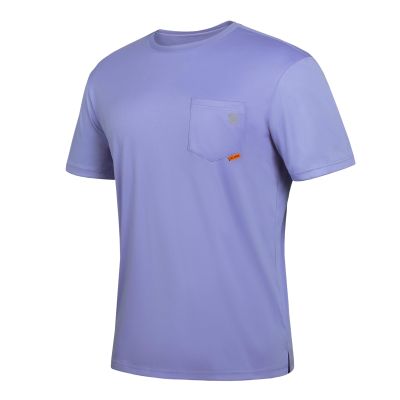 SG Edge Men's Rash Guard Shirts UPF 50+ Moisture Wicking Short Sleeve Chest Pocket Quick Dry Lightweight,Persian Violet,M