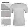 SG Edge Men's Rash Guard Shirts UPF 50+ Moisture Wicking Short Sleeve Chest Pocket Quick Dry Lightweight,Grey,L view 2