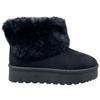 SOBEYO Women's Platform Booties Suede Fur Lining Pull On Cuff Ankle Boots Black Suede Size 10/41 view 1